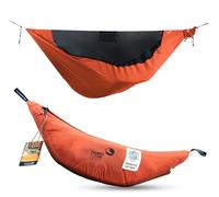 Lightest Pro Hamac ultra léger (590 g), compact (325 cm x 140 cm) avec moustiquaire et Ridgeline intégrée - Longueur variable (jusqu'à 3,1 m), système de rangement (orange)