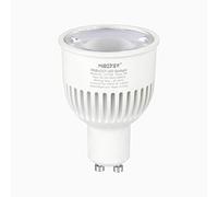lighteu , 1 x Ampoule LED colorée RGB Milight original®, WiFi, 5W, GU10, blanc chaud à intensité variable, possible de contrôler par Télécommande sans fil 2.4GHz RF, Android ou iPhone