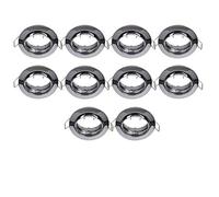 LIGHTEU, 10x Aluminium Cadre de projecteur encastré, GU10, raccord MR16 (GU5.3), Fonction d'inclinaison, Raccord de plafonnier, Support (support) non inclus, Fini chrome