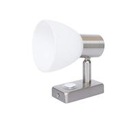 lighteu, 12V 3W D1, projecteur de Plafond/Mur Finition nickelée, Lampe de Lecture pivotante et pivotante avec Interrupteur Tactile, lumière Blanche/Bleue Chaude et réglable pour Yacht, Caravane