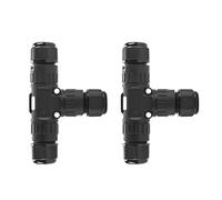 LIGHTEU®, 2 pcs Boîtier de jonction étanche Connecteur de câble extérieur IP68 M20 Connexion rapide sans vis à 3 broches à 3 broches avec levier Coupleur de manchon en forme de T Ø 5mm-9mm