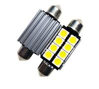 LIGHTEU, 2 x LED Ampoule, 42mm, 8 SMD 5050, Intérieur tubulaire en feston, Dôme de voiture, Couleur de la Lumière: Blanc Chaud [Classe énergétique A++]