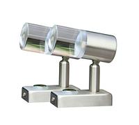 lighteu, 2X 12V 3W A2 Plafonnier/Applique Murale, Finition Nickel, Lampe de Lecture tournante et pivotante avec Interrupteur Tactile, lumière Blanche/Bleue Chaude, réglable pour Yacht, Caravane