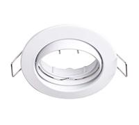 LIGHTEU, Aluminium Cadre de projecteur encastré, GU10, Raccord MR16 (GU5.3), Fonction d'inclinaison, Raccord de plafonnier, Support (embase) non inclus, Blanc givré,