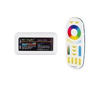 LIGHTEU®, Milight Contrôleur RGBCCT Module de contrôle sans fil- WiFi Contrôleur LED Wlan 2.4G RGB et RGBCCT Télécommande (FUT092+FUT039)