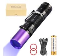 Lightfe Blacklight 395 nm Lampe torche UV 18650 rechargeable avec batterie pour lampe de durcissement UV, détection de taches d'urine d'animal domestique, activation de fluorescence (lentille ultra