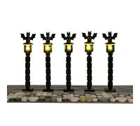 LightGo Brick Street Light Kit DIY pour bâtiments modulaires Lego - Lot de 5 lumières pour personnaliser la disposition de votre ville, Plug & Play (lampe chauve-souris)