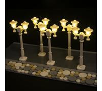 LightGo Brick Street Light Kit DIY pour bâtiments modulaires Lego - Lot de 5 lumières pour personnaliser la disposition de votre ville, Plug & Play (Duo blanc)