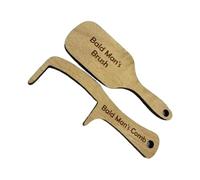 Lighthearted Bald Guy Ensemble peigne et brosse sans dents en bois Cadeau de farce Kit de toilettage Outil de coiffure