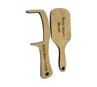 Lighthearted Bald Guy Ensemble peigne et brosse sans dents en bois Cadeau de farce Kit de toilettage Outil de coiffure