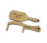 Lighthearted Bald Guy Ensemble peigne et brosse sans dents en bois Cadeau de farce Kit de toilettage Outil de coiffure