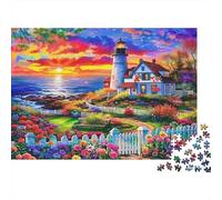 Lighthouse Adult 1000Pcs Recyclé pour Adultes Jigsaw Puzzle Éducatif Décompression Jeu de Famille Cadeau 52x38cm/1000pc Qualité Supérieure Durable
