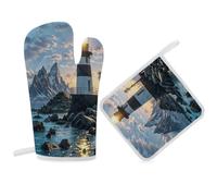 Lighthouse by The Sea Lot de 2 maniques et maniques