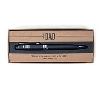 Lighthouse Christian Products Stylo à bille noir avec croix et verset dans une boîte cadeau en kraft