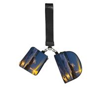 Lighthouse Coast Rock Lot de 2 porte-clés pour femme - Petit sac de poignet pour clés, cartes, sac à fermeture éclair pour course à pied, gym, voyage, sports de plein air