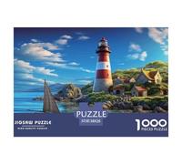 Lighthouse Coastal Scene Papier Épais Et Solide Parfait pour Renforcer Les Capacités Cognitives, La Mémoire Et La Concentration Mentale 38x26cm/1000pcs