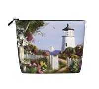 Lighthouse Diamond Painting Organiseur de toilette polyvalent - Faux chanvre - Trousse de maquillage réutilisable avec pochette à fermeture éclair, noir, One Size