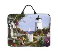 Lighthouse Diamond Painting Sacoche pour ordinateur portable 14" - Transport de voyage d'affaires, bureau - Avec bandoulière et porte-documents