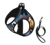 Lighthouse Ensemble harnais et laisse en maille douce pour chien Motif peinture diamant