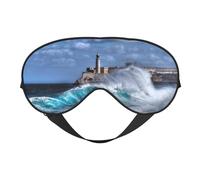 Lighthouse in Havana Masque de sommeil double face pour homme et femme - Occultant pour dormir et voyager