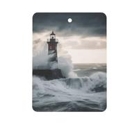 Lighthouse In Storm Désodorisant de voiture à suspendre, tablettes d'aromathérapie parfumées longue durée, cartes parfumées carrées pour véhicules, chambre à coucher, armoire - Style gris