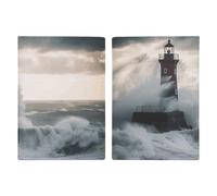 Lighthouse In Storm Étui de protection pour passeport avec fente pour passeport pour homme et femme
