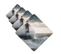 Lighthouse In Storm Lot de 4 cartes de désodorisants de voiture personnalisables, cadeaux pour homme et femme, tablettes d'aromathérapie pour voiture, cartes parfumées à suspendre pour armoire de
