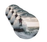 Lighthouse In Storm Lot de 4 cartes de désodorisants de voiture personnalisables, cadeaux pour homme et femme, tablettes d'aromathérapie pour voiture, cartes parfumées à suspendre pour armoire de