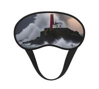 Lighthouse in Storm Print Masque pour les yeux lavable pour adultes pour bloquer la sieste pour le voyage, le camping, le repos nocturne