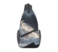 Lighthouse In Storm Sac à bandoulière pour le quotidien, sac à dos à bandoulière, sac de poitrine, sac de jour, pour l'extérieur, les voyages décontractés