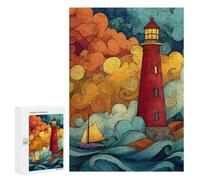 Lighthouse in Stormy Seas Puzzle 1000 Pièces Educa Jouet en Bois Cadeau Unique Décoration Intérieure Jeu Éducatif Challenge Toy Adultes Et Enfants À Partir De 14 Ans 300 PCS