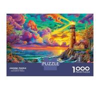 Lighthouse in The Sea Puzzle 1000 Pièces Difficile-Jeu De Réflexion pour Adultes Et Enfants (14+),Jeu De Défi Intellectuel 52x38cm/1000pcs