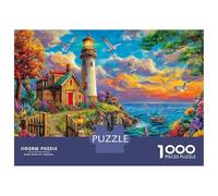 Lighthouse in The Sea Puzzle 1000 Pièces pour Adultes Et Enfants, Difficile Puzzles, Activité Familiale Captivante,Jeu De Défi Intellectuel 70x50cm/1000pcs