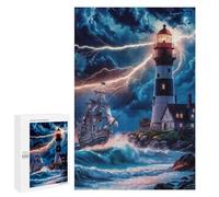Lighthouse in The Storm Puzzle 1000 Pièces Educa Jouet en Bois Cadeau Unique Décoration Intérieure Jeu Éducatif Challenge Toy Adultes Et Enfants À Partir De 14 Ans 1000 PCS