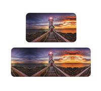 Lighthouse Lot de 2 tapis de sol de cuisine en velours cristal pour un confort ultime