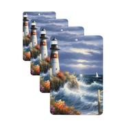 Lighthouse Lot de 4 cartes désodorisantes de voiture personnalisées pour homme et femme - Tablettes d'aromathérapie - Cartes parfumées à suspendre pour armoire de salle de bain