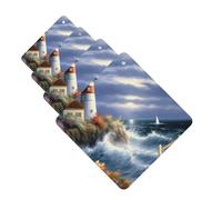 Lighthouse Lot de 4 cartes désodorisantes de voiture personnalisées pour homme et femme - Tablettes d'aromathérapie - Cartes parfumées à suspendre pour armoire de salle de bain