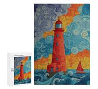 Lighthouse Ocean Waves Sunset Puzzle 1000 Pièces Educa Jouet en Bois Cadeau Unique Décoration Intérieure Jeu Éducatif Challenge Toy Adultes Et Enfants À Partir De 14 Ans 300 PCS