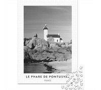 Lighthouse on Rocky Coast, Puzzle Papier 1000 Pièces, 52x38cm/1000pcs | Pour faire une vraie pause loin des écrans : ce puzzle adulte 1000 pièces peut se répartir sur plusieurs séances.