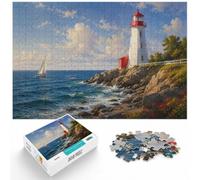 Lighthouse on Rocky Islet ｜ Reflected Lightho Puzzle, 1000 pièces | Pour retrouver le plaisir d'un puzzle classique : Puzzle adulte 1000 pièces ; pour une activité tranquille chez soi.