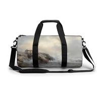 Lighthouse on The Rocky Coastline Sac de sport cylindrique vintage pour homme et femme avec bandoulière