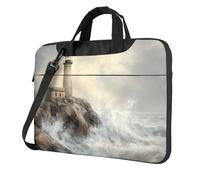 Lighthouse On The Rocky Coastline Sac pour ordinateur portable 15,6 pouces Housse rembourrée pour homme et femme