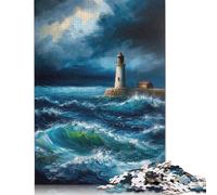 Lighthouse Painting Puzzle 1000 Pièces Educa Jouet en Bois Cadeau Unique Décoration Intérieure Jeu Éducatif Challenge Toy pour Adultes Et Enfants À Partir De 12 Ans 1000pcs (38x26cm)