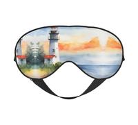 Lighthouse Printing Masque de sommeil polyvalent pour les yeux double face pour yoga, camping, sommeil doux