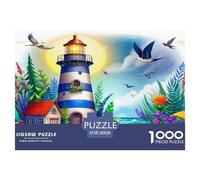 Lighthouse Puzzle 1000 Pieces Cadeau Unique Jeu Éducatif Challenge Toy À De Qualité Supérieure Peinture Art pour Adultes Et Enfants À Partir De 12 Ans 38x26cm/1000pcs