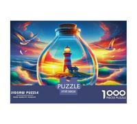 Lighthouse Puzzle 1000 Pieces Cadeau Unique Jeu Éducatif Challenge Toy À De Qualité Supérieure Peinture Art pour Adultes Et Enfants 38x26cm/1000pcs