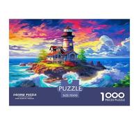 Lighthouse Puzzle 1000 Pieces Cadeau Unique Jeu Éducatif Challenge Toy À De Qualité Supérieure Peinture Art pour Adultes Enfants 70x50cm/1000pcs