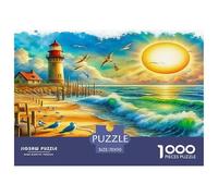 Lighthouse Puzzle 1000 Pièces Cadeau Unique Jeu Éducatif Challenge Toy À De Qualité Supérieure Peinture Art pour Adultes Et Enfants À Partir De 14 Ans 70x50cm/1000pcs