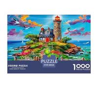 Lighthouse Puzzle 1000 Pièces Cadeau Unique Jeu Éducatif Défi Jouet À De Qualité Supérieure Peinture Art pour Adultes Et Enfants À Partir De 12 Ans 38x26cm/1000pcs