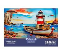 Lighthouse Puzzle 1000 Pieces Cadeau Unique Jeu Éducatif Défi Jouet À De Qualité Supérieure Peinture Art pour Adultes Et Enfants À Partir De 14 Ans 70x50cm/1000pcs
